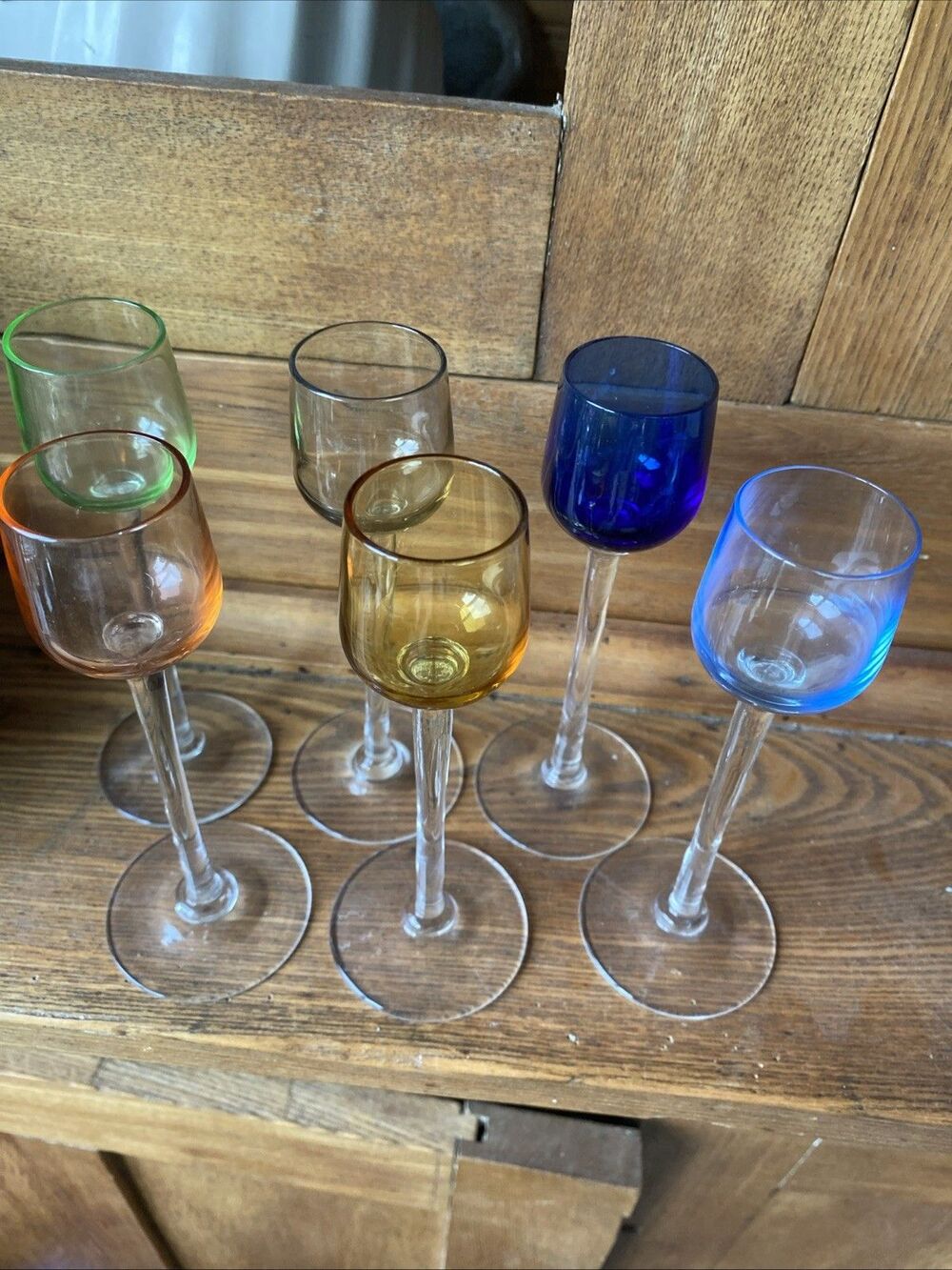 Colored Vintage Cordial Glasses